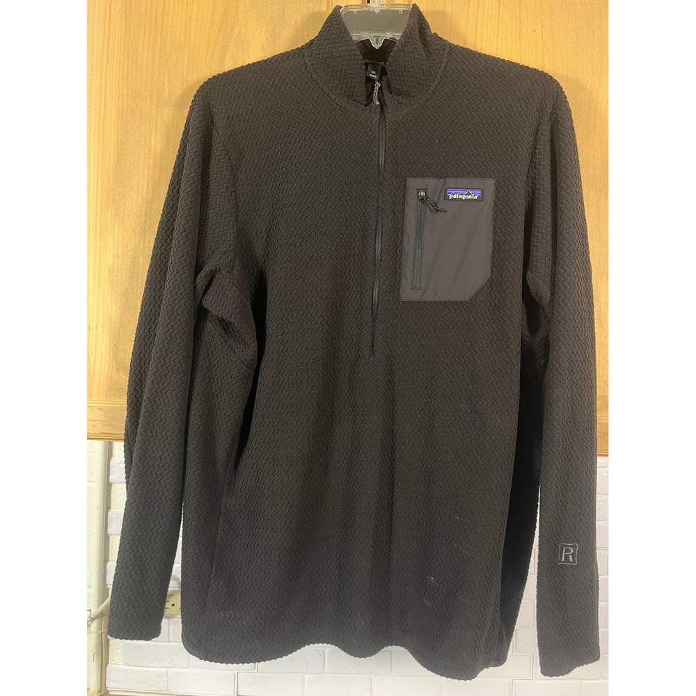 Patagonia R1 Air Zip-Neck Pullover Mens XXL Black Textured Fleece Jacket